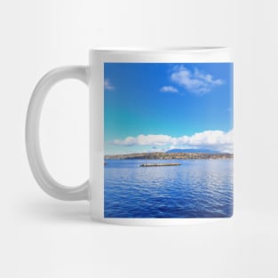 blue sky and fluffy clouds Mug